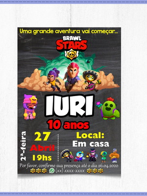 Chalkboard - convite digital - brawl stars
