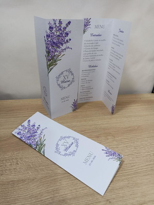 Menu em pé 21x7,5 cm