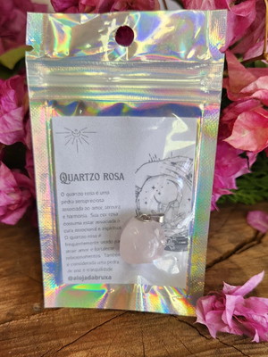 Pingente quartzo rosa