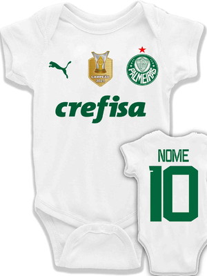 Body infantil palmeira personalizado com patch campeão 2023