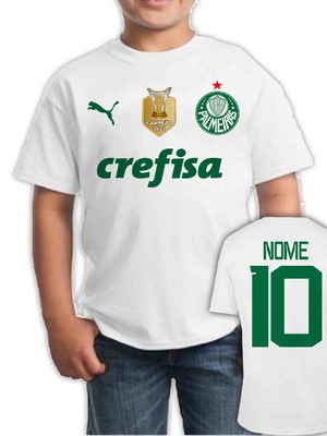 Camiseta infantil palmeira personalizado com patch campeão