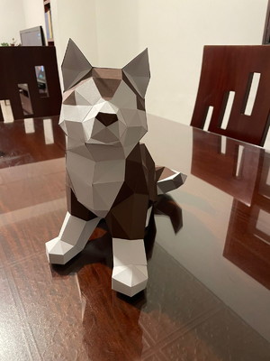Molde de decoração de papel em 3d filhote husky