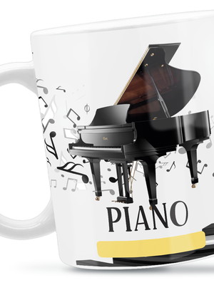 Caneca personalizada porcelana piano presente