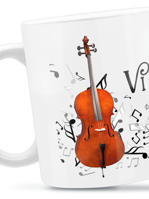 Caneca personalizada porcelana violoncelo presente
