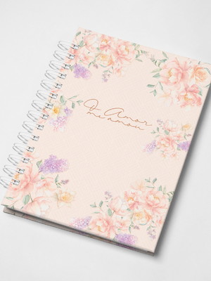 Caderno pautado o amor me amou com versículos bíblicos