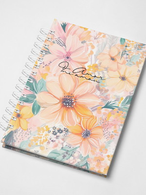 Caderno pautado o amor me amou com versículos bíblicos