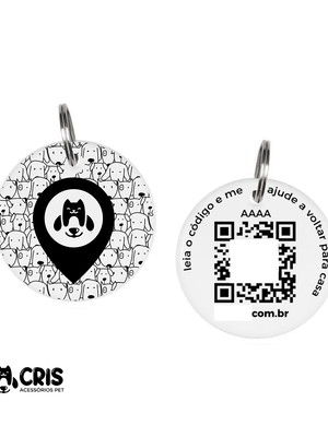 Tag de identificação pet inteligente qr code - doguinhos