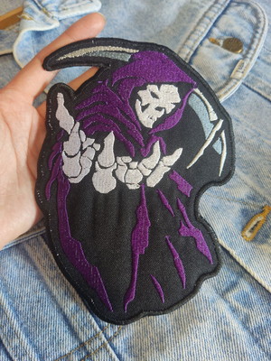 Ceifador reaper morte caveira patche bordado termocolante