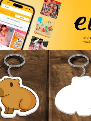 Chaveiro e lembrancinha capivara