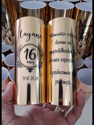 Copos long drink metalizados - 15 anos