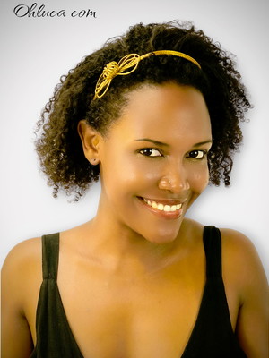 Tiara capim dourado para cabelo