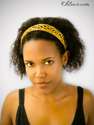 Tiara capim dourado para cabelo