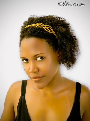 Tiara capim dourado para cabelo