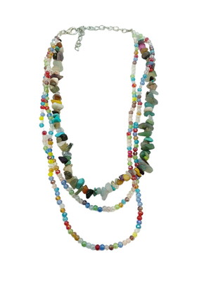 Colar cascalho com cristal
