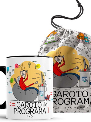 Caneca garoto de programa com saquinho