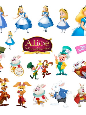 Personagens e elementos alice - png
