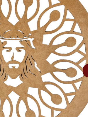 Mandala sacra religiosa em mdf com o imagem de jesus nosso r