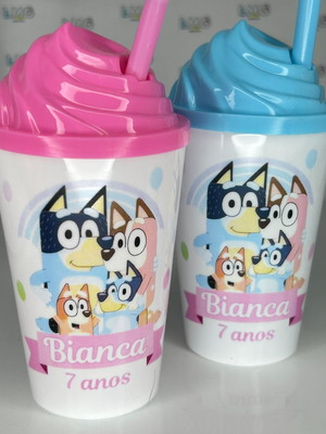 Copo twister 300ml aniversário personalizado blu3y