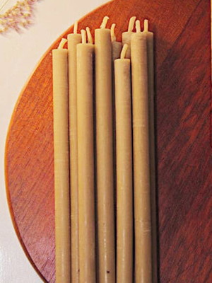 Kit de velas palito de cera de abelha maciça - 10 un.