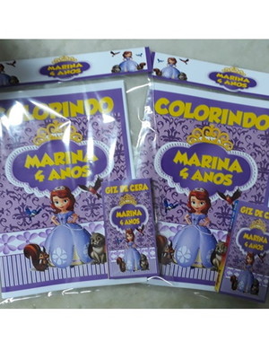 Kit de colorir com giz princesa sofia