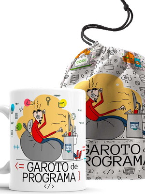 Caneca garoto de programa com saquinho