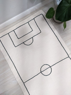 Tapete infantil clean - artesanal futebol linha algodão