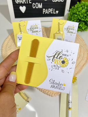 Card com mini lixa- setembro amarelo