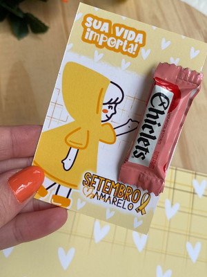 Card com chiclete- setembro amarelo