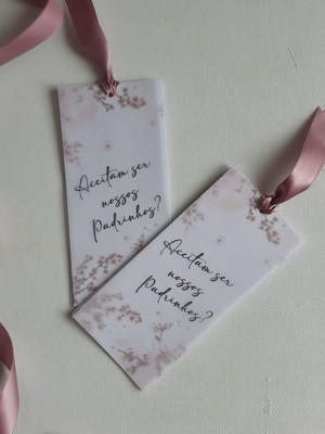 Manual para padrinhos capa em vegetal fita cetim rose gold