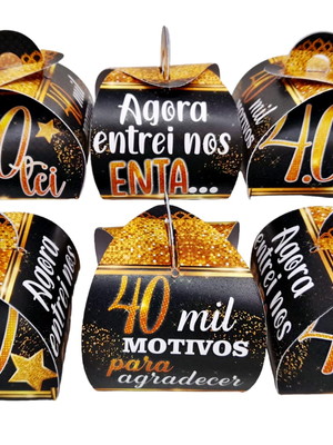 Caixa bom bom 40 anos lembrancinhas de repente - 10 unid.