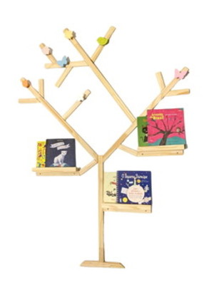Árvore cabideiro prateleira livros jardim encantado 160x110