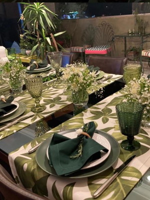 Trilho/passarela de mesa em tecido impermeável 1,00 x 0,40