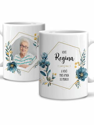 Caneca avó personalizada com foto e nome modelo 1