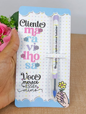 Cartão caneta mimo lembrancinha cliente