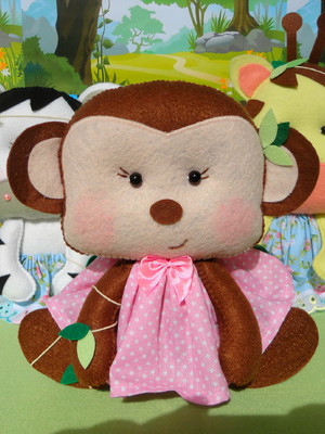 Safari meninas- kit com 3 bichinhos em feltro - 15cm