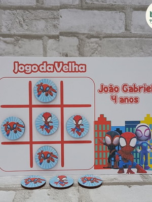 20 jogos da velha spidey e seus amigos lembrancinha de festa