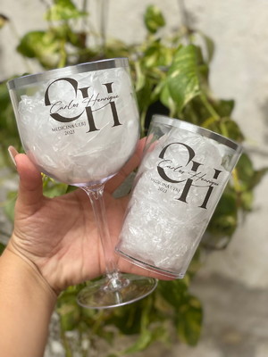 Kit c/ 12 taças + 10 copos twister gin cristal c/ borda