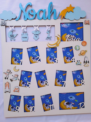 Quadro primeiro ano do bebê astronauta