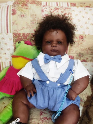 Bebê reborn joseph negro afro menino gordo
