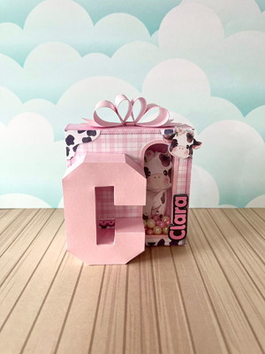 Caixa mimo com letra 3d fazendinha