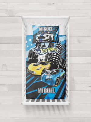 Lençol cobre-leito hot wheels personalizado