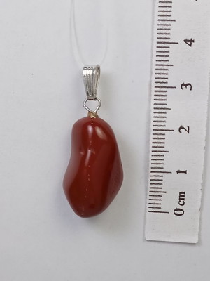 Jaspe vermelha - pingente de pedra rolada natural c01