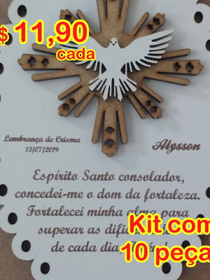 Escapulário lembrança da crisma - modelo1- 10 peças