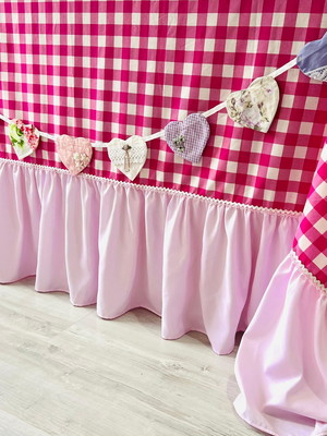 Toalha mesa xadrez rosa para festa aniversario menina