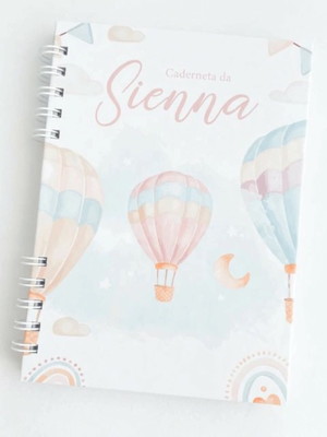 Caderneta vacinação personalizada sus | balões aquarela