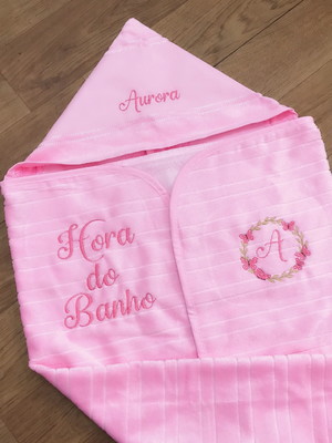 Toalha de banho para bebê personalizada hora do banho