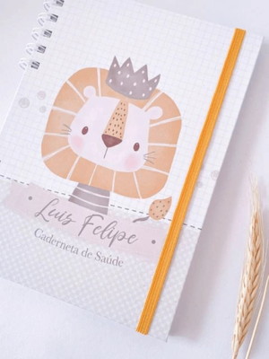 Caderneta de vacinação personalizada | leão quadriculado