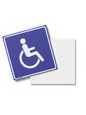 Placa acessibilidade cadeirante 15x15x0,1cm