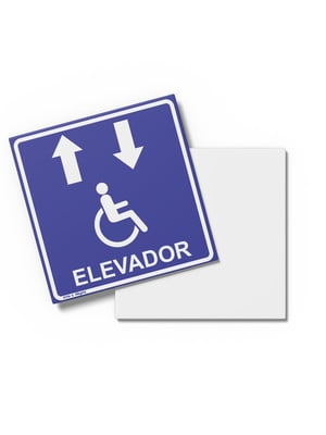 Placa acessibilidade cadeirante 15x15x0,1cm