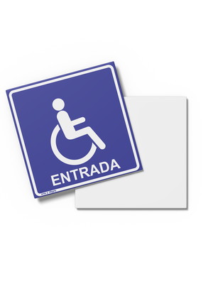 Placa acessibilidade cadeirante 15x15x0,1cm
